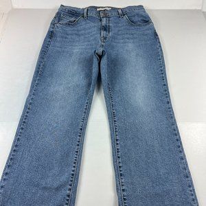Levi's Jean Women 32 High Waisted Crop Flare Nip At the Bud Blue Stretch Denim